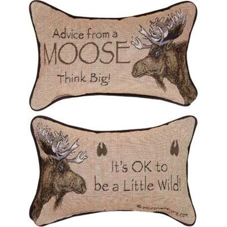 MANUAL WOODWORKERS & WEAVERS Manual Woodworkers & Weavers TWAMSE 12.5 x 8.5 in. Advice from a Moose Word Lumbar Pillow TWAMSE